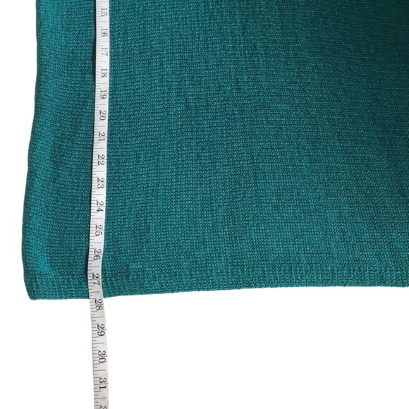 Chicos Top Size 2 (12-14) Green Crossback Pullover 3/4 Sleeve Knit Sweater - Picture 11 of 11
